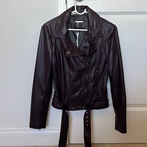 Ted Baker London deep purple faux leather biker jacket NWT